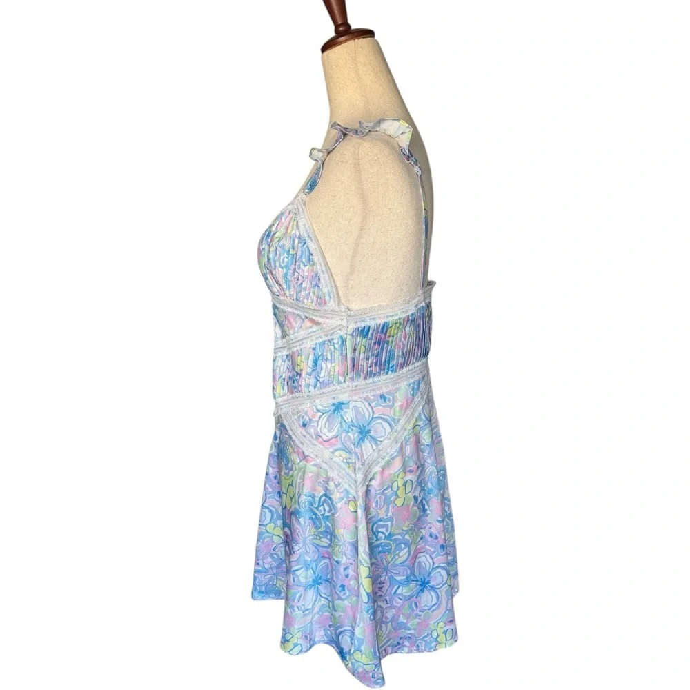 For Love And Lemons Midsummer Floral Mini Slip Dress In Medium - Picture 8 of 10